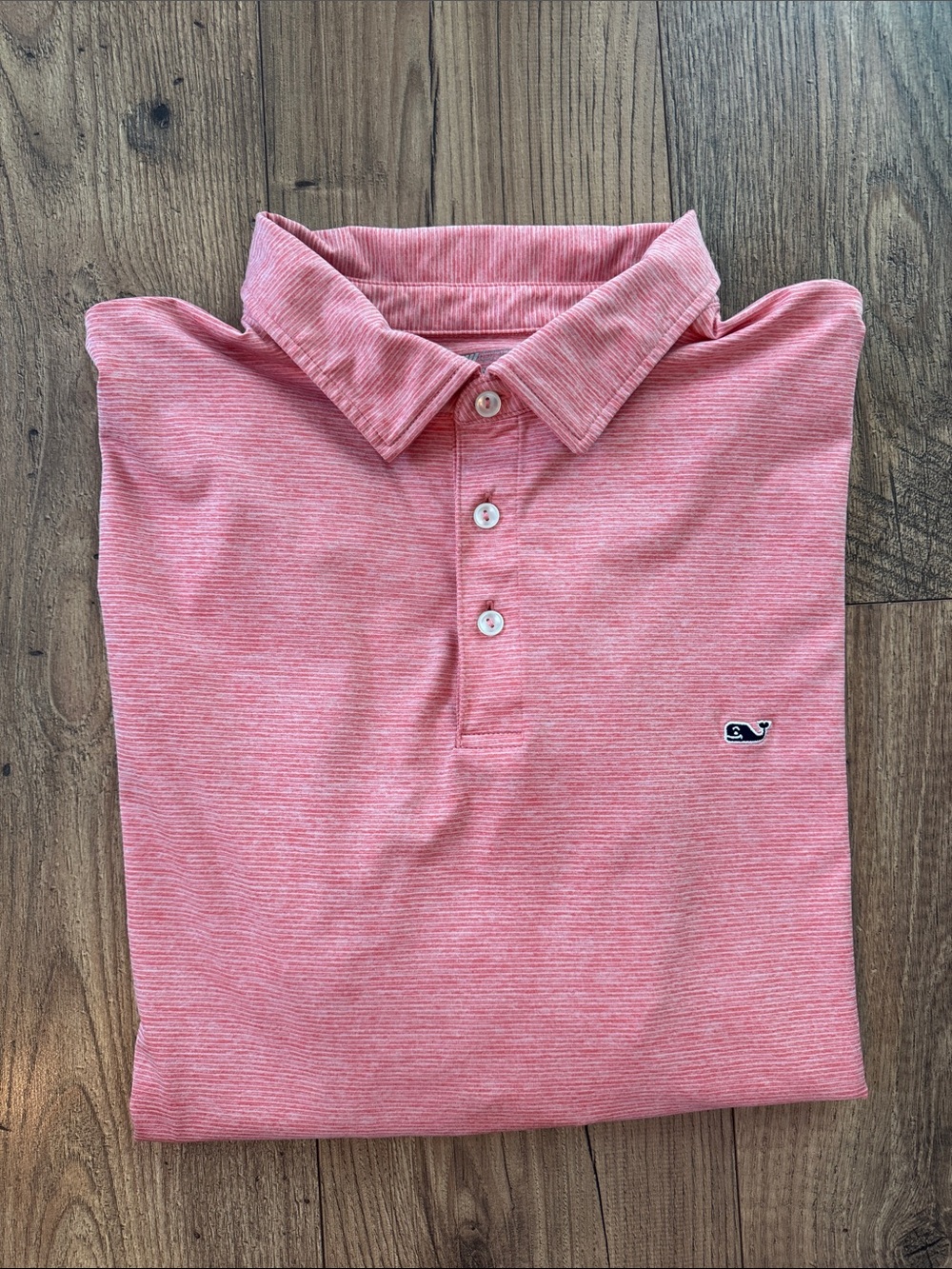 Vineyard Vines On-the-Go SanKaty Performance Polo in Coral Heather Stripes